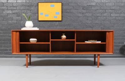 Bernhard Pedersen Son Bernhard Pedersen Danish Modern Tambour Door Teak Credenza