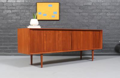 Bernhard Pedersen Son Bernhard Pedersen Danish Modern Tambour Door Teak Credenza