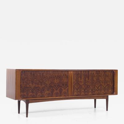 Bernhard Pedersen Son Bernhard Pedersen Mid Century Danish Rosewood Tambour Door Credenza