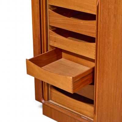 Bernhard Pedersen Son Bernhard Pedersen Mid Century Danish Teak Tambour Armoire Dresser