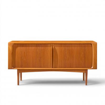 Bernhard Pedersen Son Bernhard Pedersen Mid Century Danish Teak Tambour Credenza and Hutch