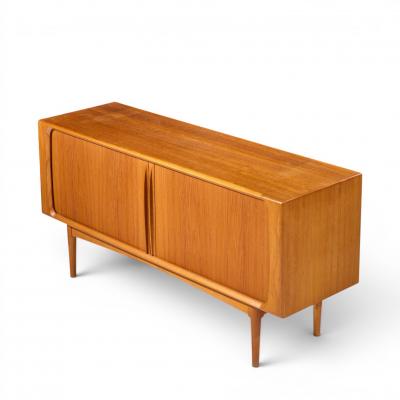 Bernhard Pedersen Son Bernhard Pedersen Mid Century Danish Teak Tambour Credenza and Hutch