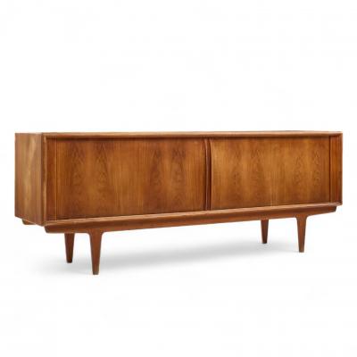 Bernhard Pedersen Son Bernhard Pedersen Mid Century Danish Teak Tambour Door Credenza