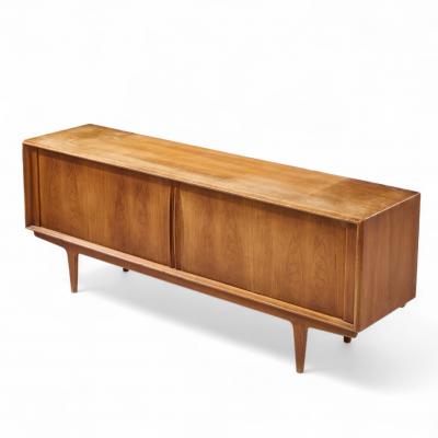 Bernhard Pedersen Son Bernhard Pedersen Mid Century Danish Teak Tambour Door Credenza