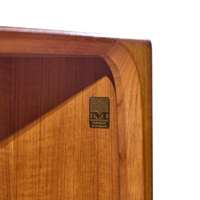 Bernhard Pedersen Son Bernhard Pedersen Mid Century Danish Teak Tambour Door Credenza and Hutch