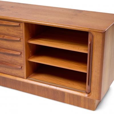 Bernhard Pedersen Son Bernhard Pedersen S n Mid Century Danish Teak Tambour Door Sideboard Credenza