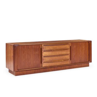 Bernhard Pedersen Son Bernhard Pedersen Son Mid Century Danish Teak Tambour Door Sideboard Credenza
