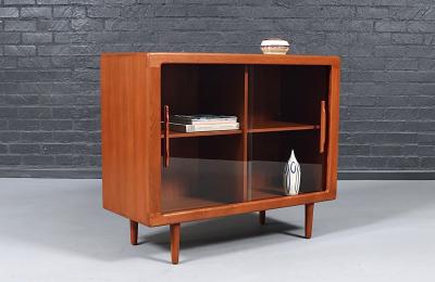 Bernhard Pedersen Son Bernhard Pedersen and Son Teak Glass Bookcase Credenza