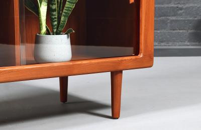 Bernhard Pedersen Son Bernhard Pedersen and Son Teak Glass Bookcase Credenza