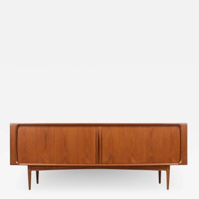 Bernhard Pedersen Son Danish Modern Tambour Door Teak Credenza by Bernhard Pedersen