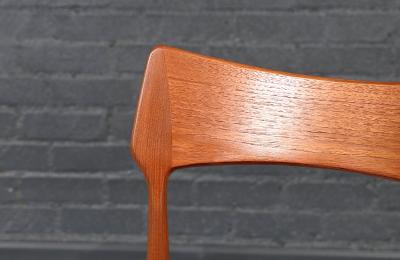 Bernhard Pedersen Son Danish Modern Teak Leather Dining Chairs by Bernhard Pedersen