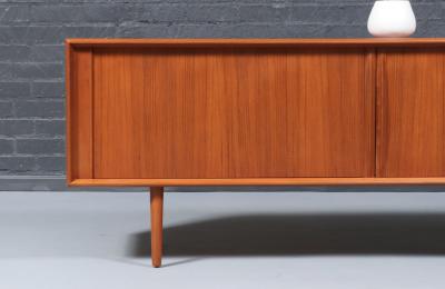 Bernhard Pedersen Son Danish Modern Teak Tambour Door Credenza by Bernhard Pedersen
