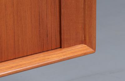 Bernhard Pedersen Son Danish Modern Teak Tambour Door Credenza by Bernhard Pedersen
