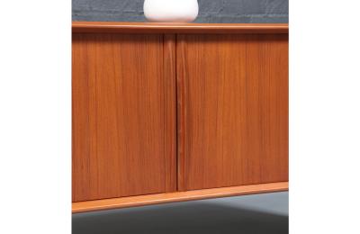 Bernhard Pedersen Son Danish Modern Teak Tambour Door Credenza by Bernhard Pedersen