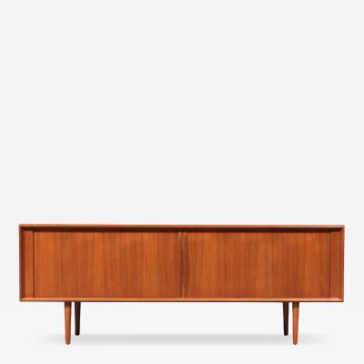 Bernhard Pedersen Son Danish Modern Teak Tambour Door Credenza by Bernhard Pedersen