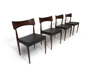 Bernhard Pedersen Son Four Bernhart Pedersen Danish Rosewood Dining Chairs