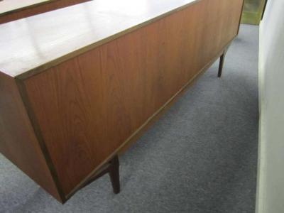 Bernhard Pedersen Son Lovely Teak Danish Credenza with Floating Hutch Room Divider Unusual Legs