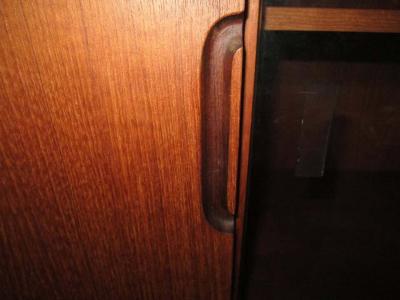 Bernhard Pedersen Son Lovely Teak Danish Credenza with Floating Hutch Room Divider Unusual Legs