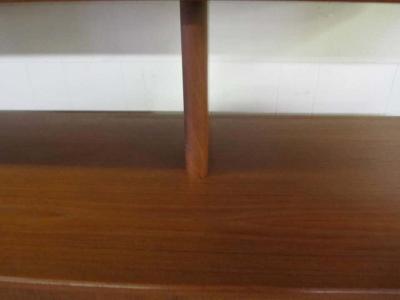 Bernhard Pedersen Son Lovely Teak Danish Credenza with Floating Hutch Room Divider Unusual Legs