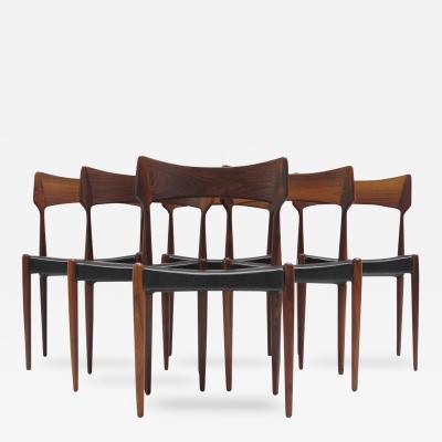 Bernhard Pedersen Son Rosewood Dining Chairs by Bernhard Pedersen Sons