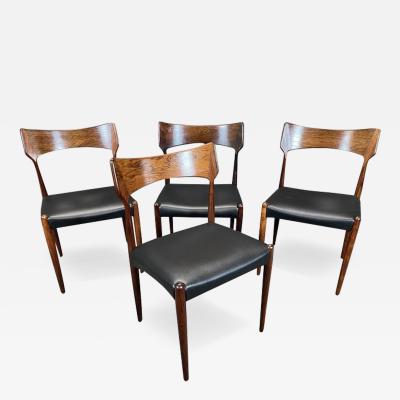 Bernhard Pedersen Son SET OF 4 VINTAGE DANISH MID CENTURY MODERN ROSEWOOD DINING CHAIRS