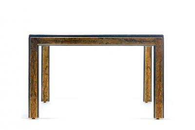 Bernhard Rohne Bernhard Rohne Acid Etched Brass and Glass Dining Table for Mastercraft