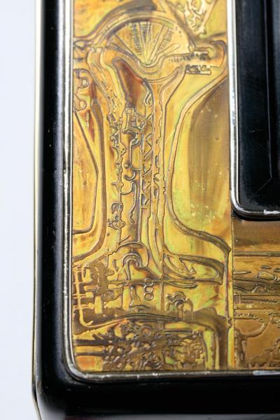 Bernhard Rohne Bernhard Rohne Acid Etched Brass and Glass Dining Table for Mastercraft