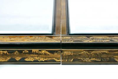 Bernhard Rohne Bernhard Rohne Acid Etched Expandable Dining Table with Cabriolet Brass Legs