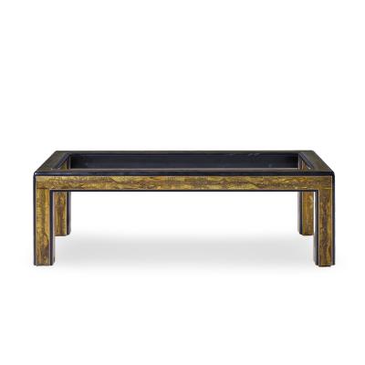 Bernhard Rohne Bernhard Rohne Mid Century Acid Etched Brass and Glass Coffee Table