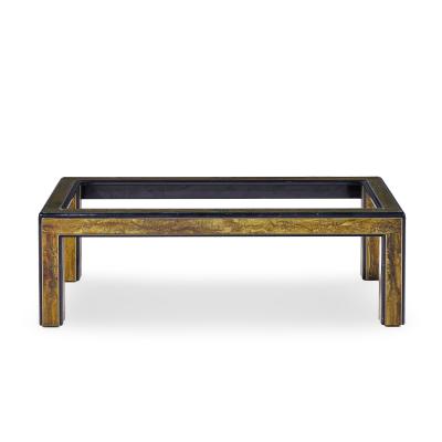Bernhard Rohne Bernhard Rohne Mid Century Acid Etched Brass and Glass Coffee Table