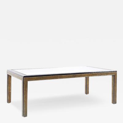 Bernhard Rohne Bernhard Rohne for Mastercraft Lacquered Brass Panel Expanding Dining Table