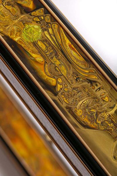 Bernhard Rohne Bernhard Rohne for Mastercraft Mid Century Modern Acid Etched Dining Table