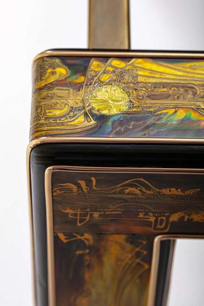 Bernhard Rohne Bernhard Rohne for Mastercraft Mid Century Modern Acid Etched Dining Table