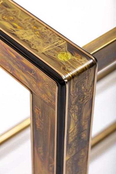 Bernhard Rohne Bernhard Rohne for Mastercraft Mid Century Modern Acid Etched Dining Table