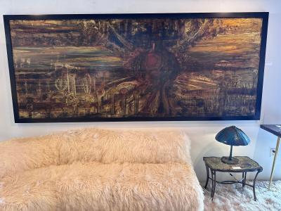 Bernhard Rohne Monumental Bernhard Rohne Acid Etched Brass Masterwork for Baker 1971