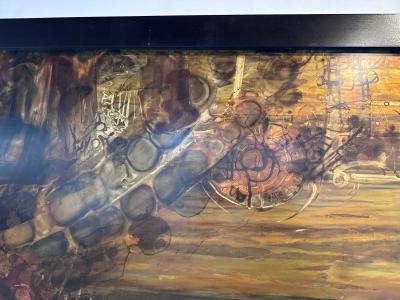 Bernhard Rohne Monumental Bernhard Rohne Acid Etched Brass Masterwork for Baker 1971