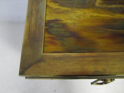 Bernhard Rohne Outstanding Acid Etched Brass Credenza by Bernard Rohne Mastercraft
