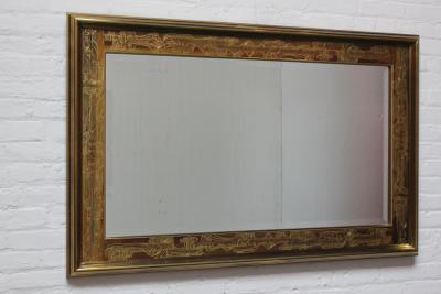 Bernhard Rohne Vintage Acid Etched Brass Wall Mirror by Bernhard Rohne for Mastercraft