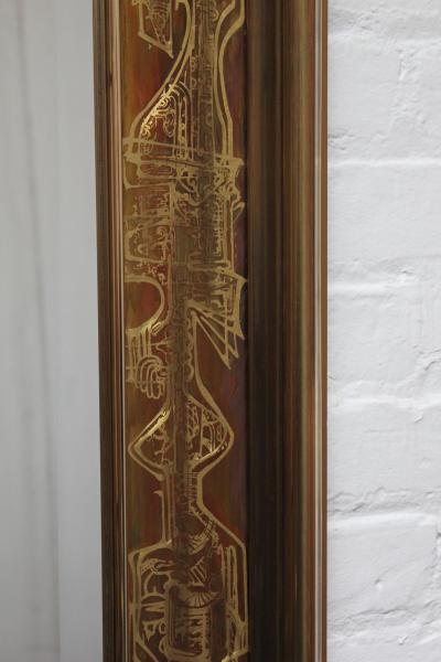 Bernhard Rohne Vintage Acid Etched Brass Wall Mirror by Bernhard Rohne for Mastercraft