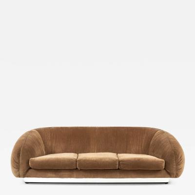 Bernhardt Polar Bear Sofa on Chrome Plinth Base 1970