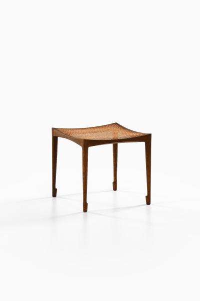 Bernt Petersen Rare Stool with Solid Oak Frame by Bernt Petersen 1950s