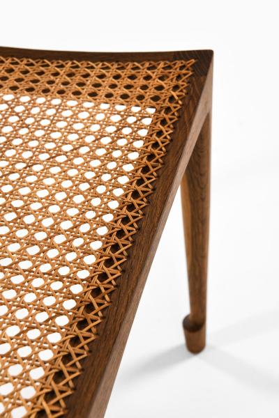 Bernt Petersen Rare Stool with Solid Oak Frame by Bernt Petersen 1950s