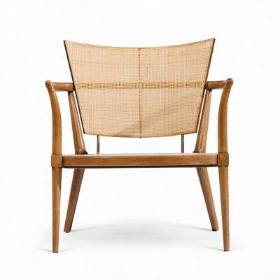 Bert England Bert England Mid Century Cane Back Lounge Chairs Pair