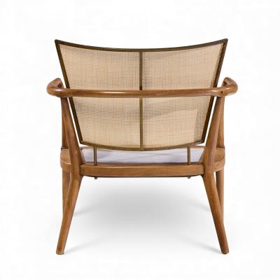 Bert England Bert England Mid Century Cane Back Lounge Chairs Pair
