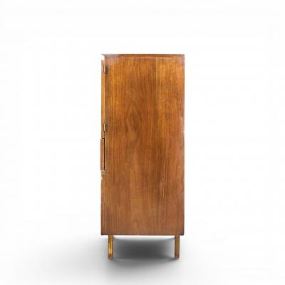 Bert England Bert England Mid Century Walnut and Brass Armoire