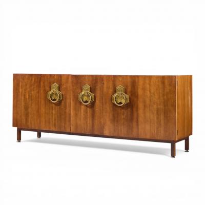 Bert England Bert England for The John Widdicomb Orientation Group Walnut and Brass Credenza