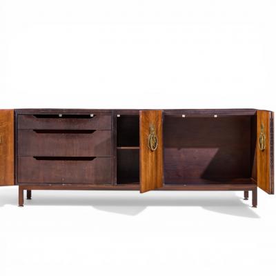 Bert England Bert England for The John Widdicomb Orientation Group Walnut and Brass Credenza