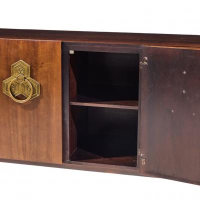 Bert England Bert England for The John Widdicomb Orientation Group Walnut and Brass Credenza