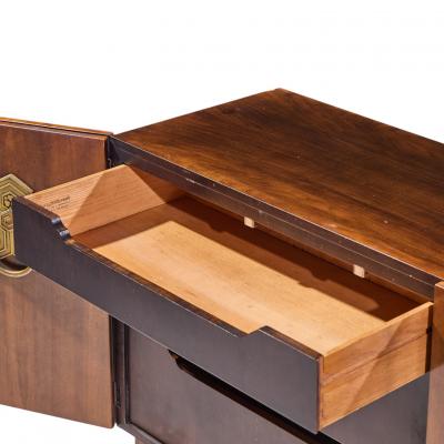 Bert England Bert England for The John Widdicomb Orientation Group Walnut and Brass Credenza