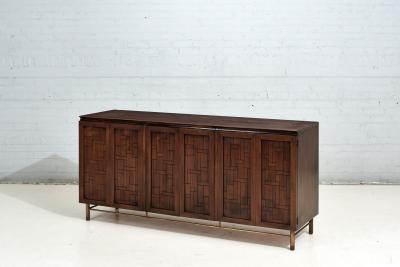 Bert England Walnut and Brass Credenza 1970